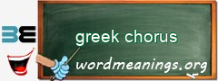 WordMeaning blackboard for greek chorus
